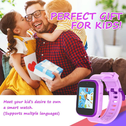 Kids Educational 1.54 Inch Smartwatch, GPS, Ages 3-10, Purple