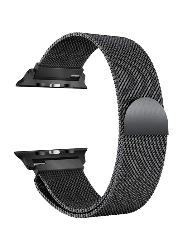 Milanese Stainless Steel Magnetic Watch Band For Apple Watch Series 4 40mm, Black