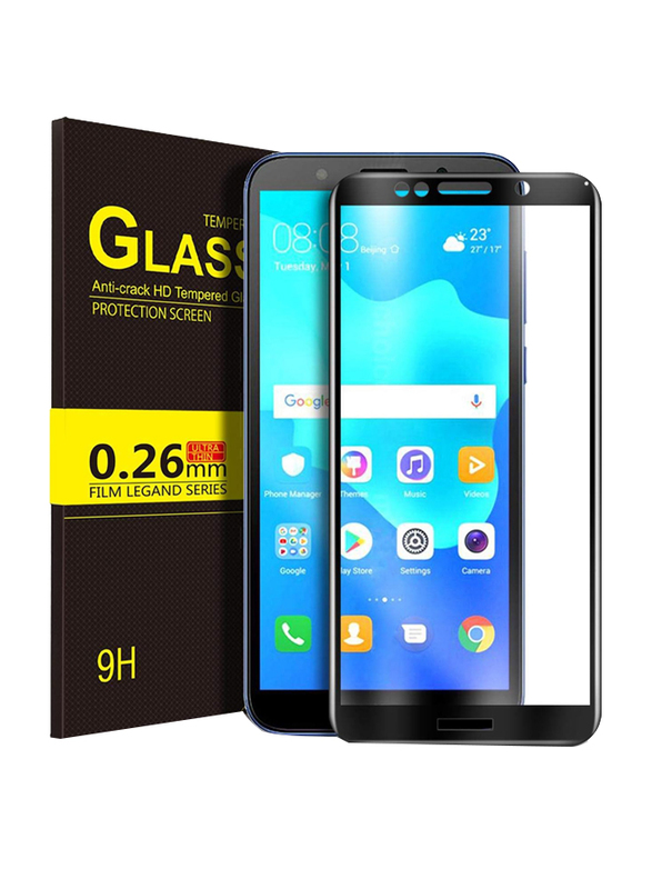 Kugi Huawei Y5 Prime 2018 Premium Tempered Glass Screen Protector, Black