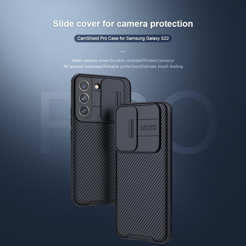 Samsung Galaxy S21 Ultra 5G Nillkin Camshield Pro Slide Camera Protection Heavy Duty Shockproof Mobile Phone Case Cover with Camera Cover, Black