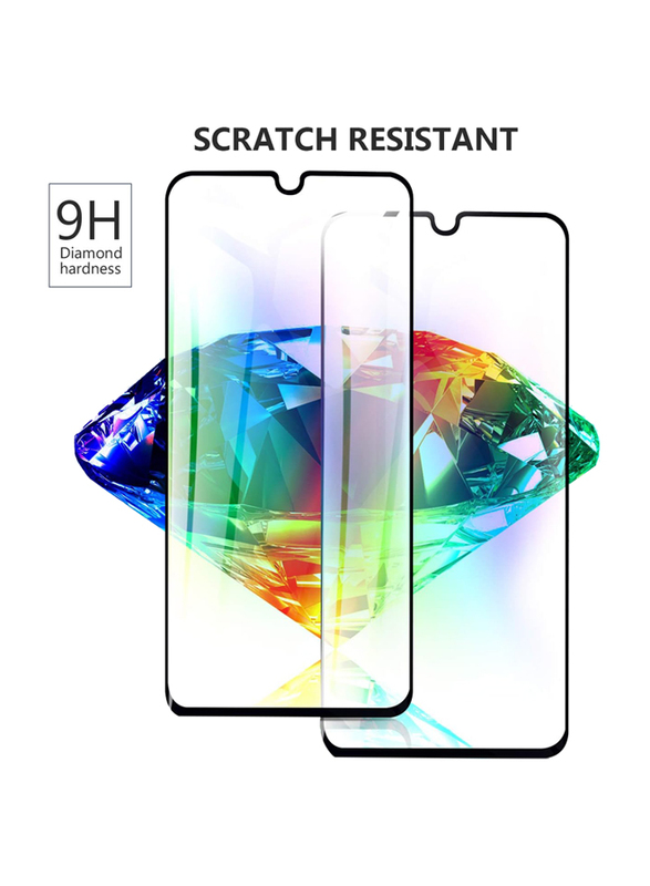 ELTD Samsung Galaxy A40 Anti-Scratch Full Coverage Tempered Glass Screen Protectors, 2 Pieces, Black