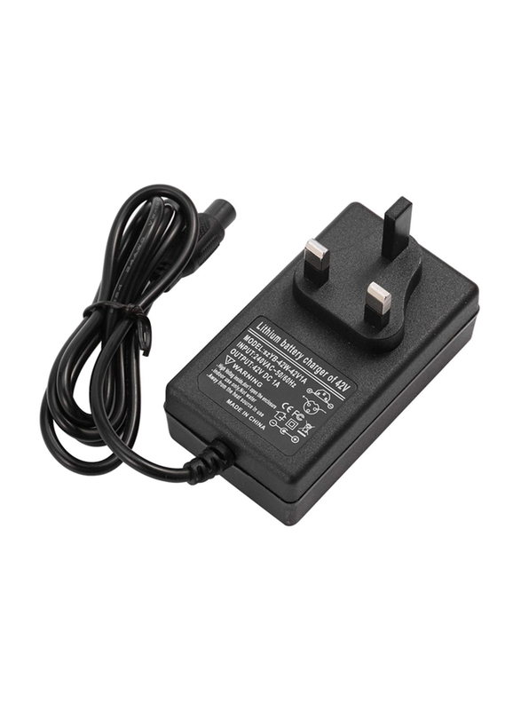 42V 1A Multi-Function Power Adapter 100-240V Scooter Battery Charger Power Supply Adapter with UK Plug, Black