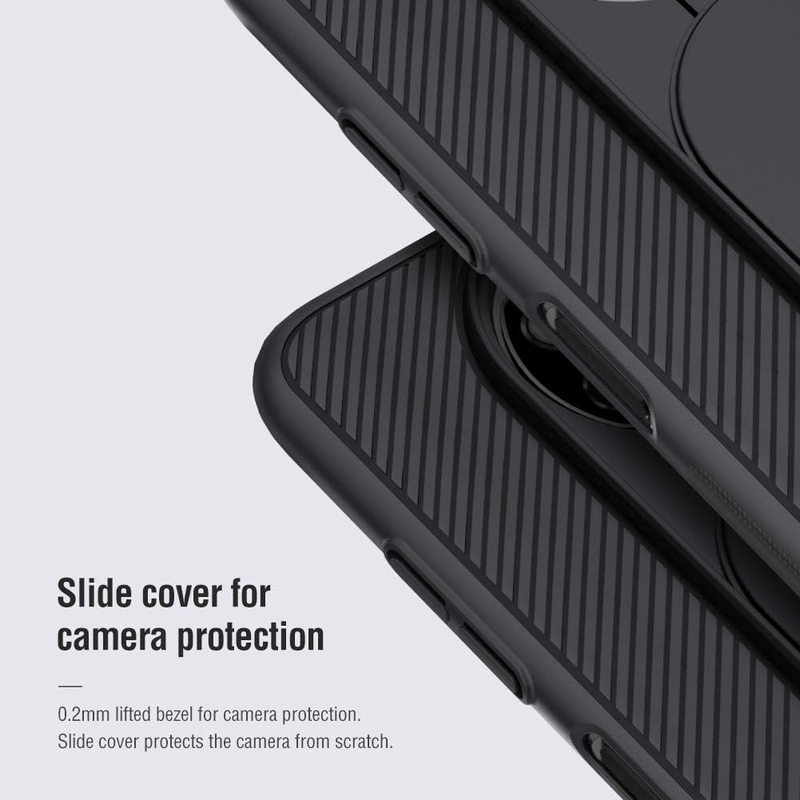 Nillkin Xiaomi Poco X3 Slim Stylish Slip Shockproof Protective NFC Case Cover with Slide Camera Cover, Black