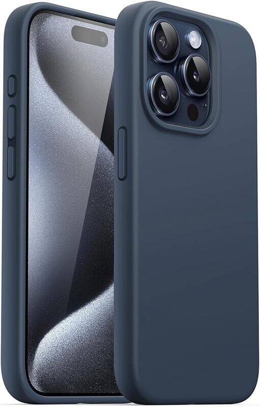

Generic Silicone Case for iPhone 16 Pro 6.7-Inch, Silky-Soft Touch Full-Body Protective Phone Case, Shockproof Cover Storm Blue
