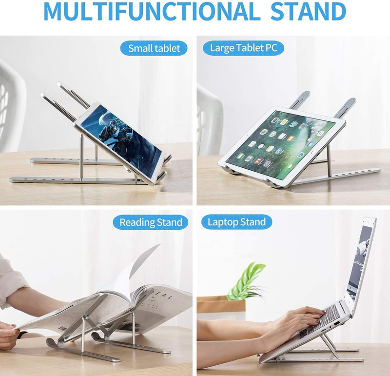 Adjustable Aluminium Laptop Stand, Silver