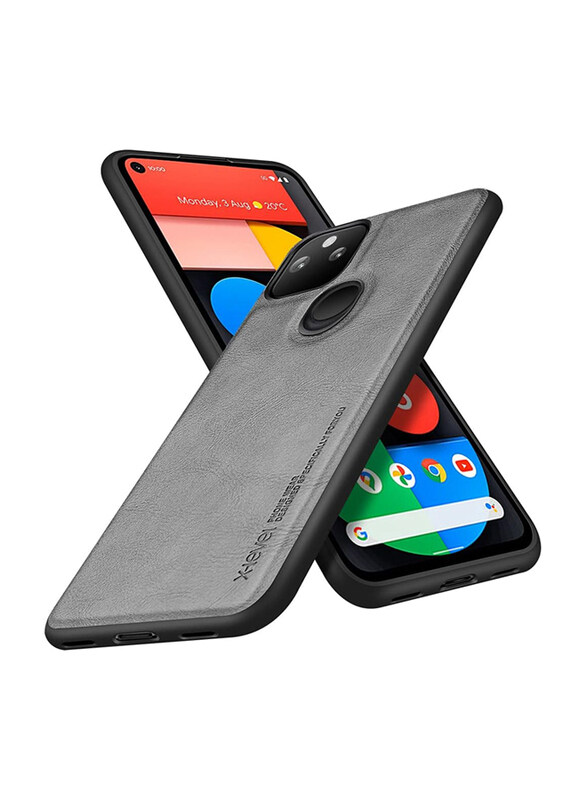 

X-level Google Pixel 5A 6.34" Anti-Scratch Premium Leather Soft TPU Bumper Shockproof Protective Mobile Phone Cover Case, Grey