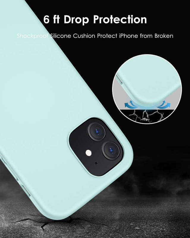 Apple iPhone 12 Shockproof Silicone Mobile Phone Case Cover, Mint Green