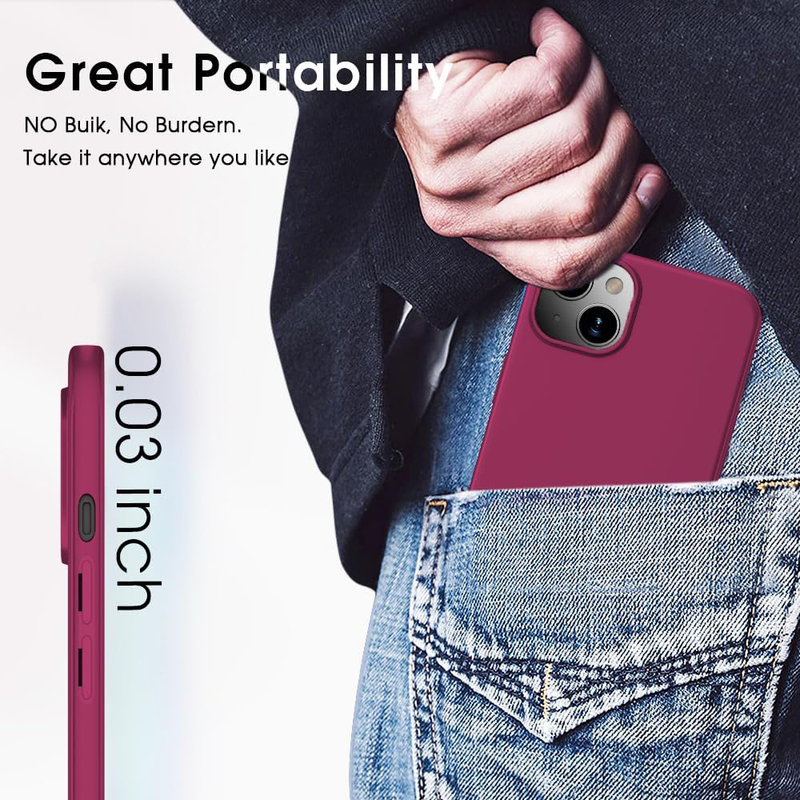 X-Level Apple iPhone 15 Lightweight Anti-Scratch Slim Fit Ultra-Thin Guardian Series Back Mobile Phone Case Cover Grip, Wine red