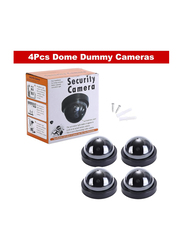 Homes & Business Security CCTV Fake Dummy Dome Camera with Flashing LED Light, Black