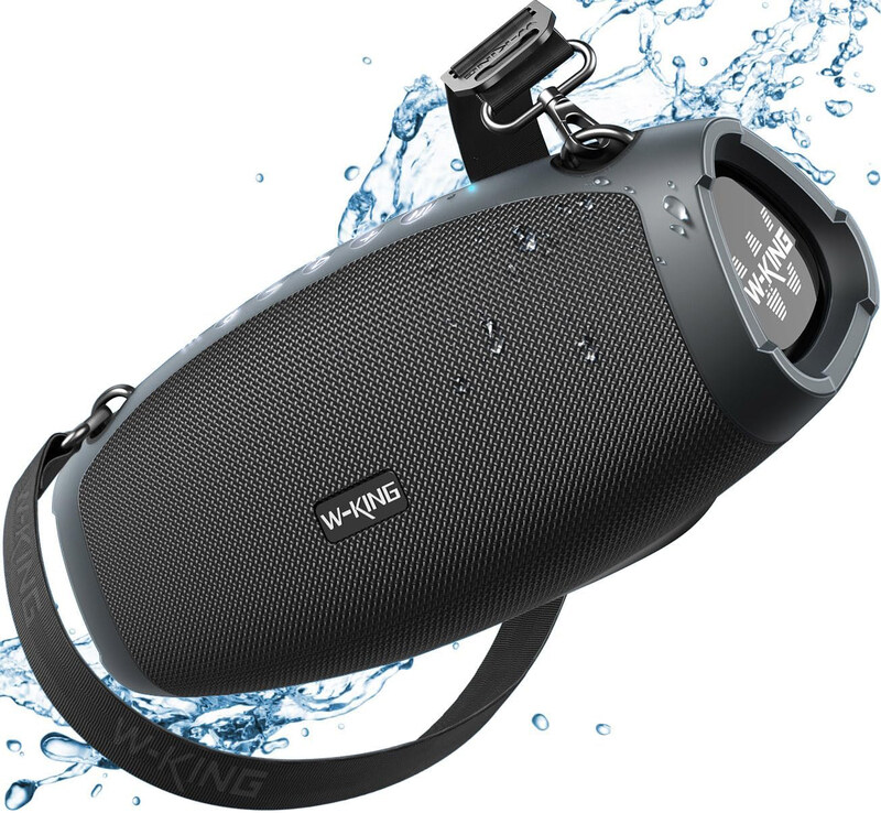 

W-king IPX6 Waterproof Portable Loud Bluetooth Speakers with Subwoofer, 70W, Black