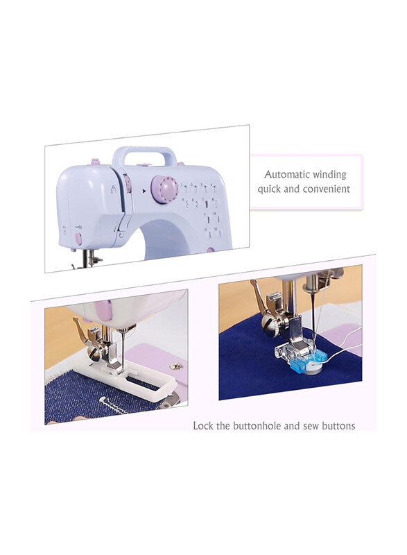 Portable Electric Household Sewing Machine, White