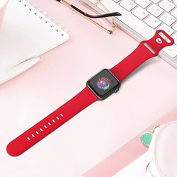 TreasureMax Elastic Soft Pattern Printed Solo Loop Stretchy Women Strap for Apple Watch 41mm/40mm/38mm/45mm/44mm/42mm/SE/7/6/5/4/3/2/1, Red