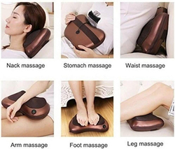 Neck and Shoulders Massage Pillow with Magnet Vibrator Electric Heating Kneading Therapy, Copper