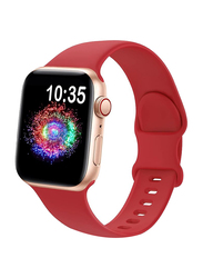 TreasureMax Elastic Soft Pattern Printed Solo Loop Stretchy Women Strap for Apple Watch 41mm/40mm/38mm/45mm/44mm/42mm/SE/7/6/5/4/3/2/1, Red