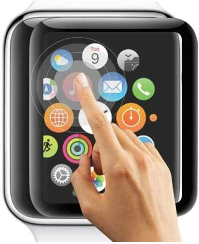 Coteetci 4D Tempered Glass Screen Protector for Apple Watch 44mm, Clear/Black