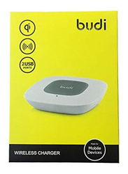 Budi Wireless Charger with 2 USB Ports, G3A2000, White