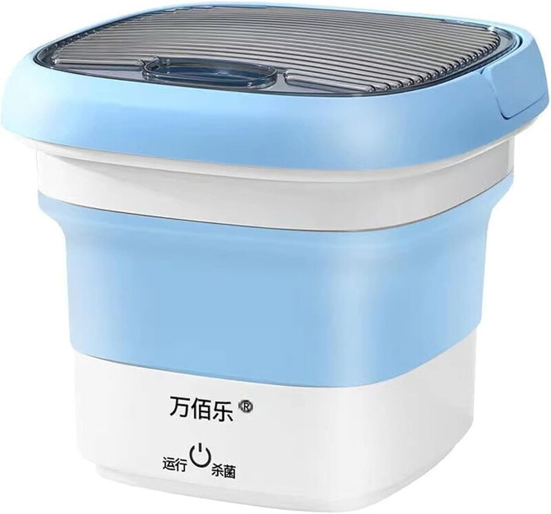 

Generic Portable Mini Folding Washing Machine with Small Laundry Tub Wonder Magic Compact Washer, Blue