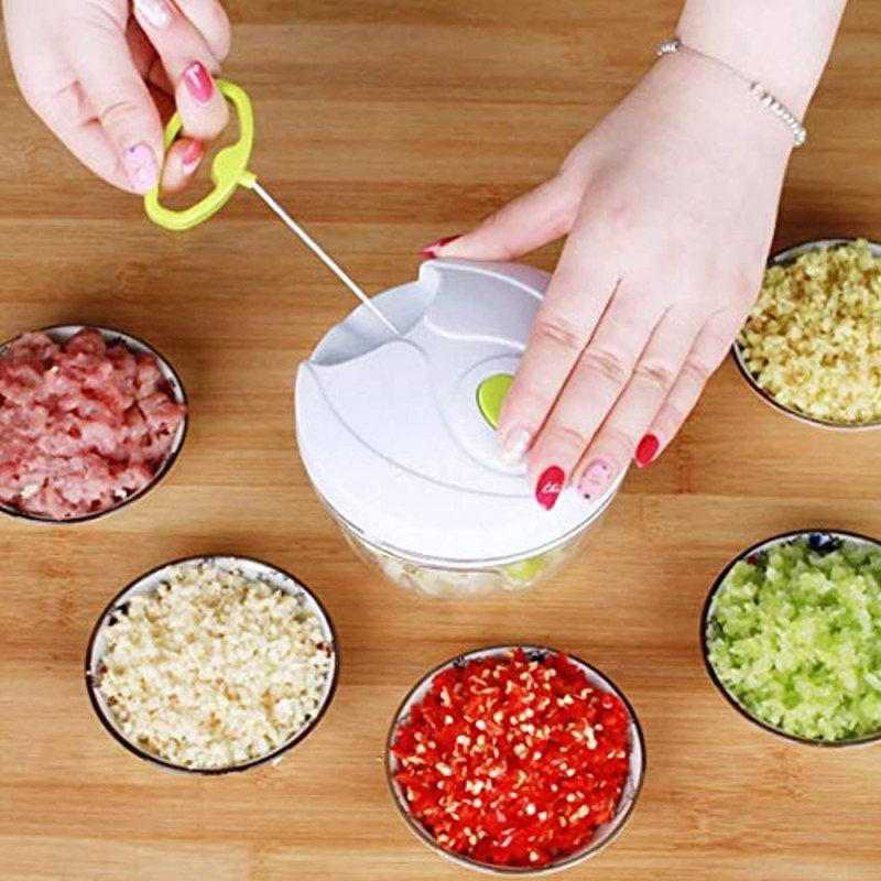 Hand Held Vegetable Shredder Slicer Cutter Peeler Manual Pulling Food Chopper, Multicolour