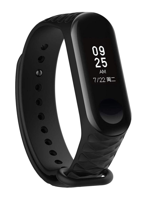 Fashion Sport Soft Silicone Replacement Wristband Wrist Strap For Xiaomi Mi Band 3, Black