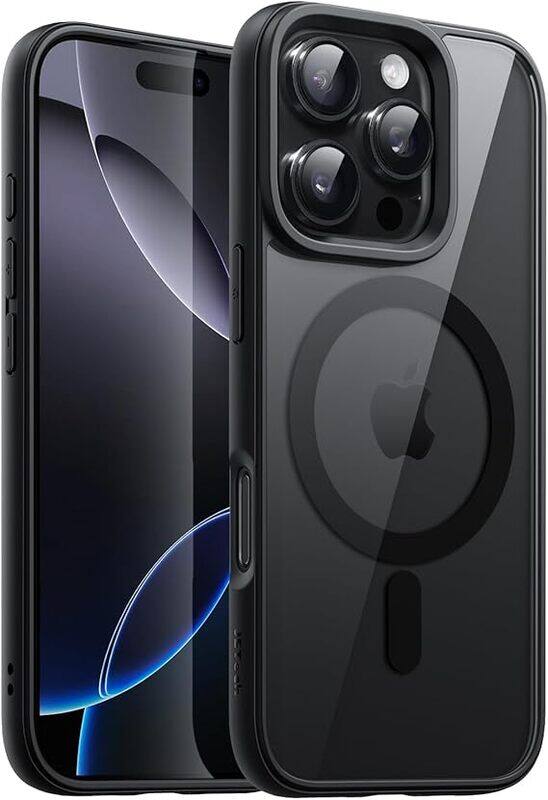 

Generic Magnetic Case for iPhone 15 pro Compatible with MagSafe, Translucent Matte Back Camera Lens Full Protection Slim Shockproof Phone Cover black