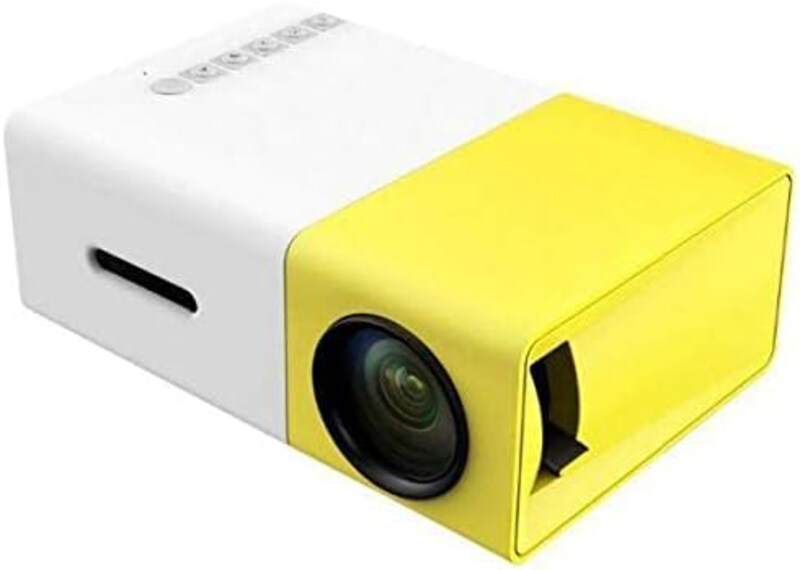 Mini Projector Portable LED Projector, White/Yellow