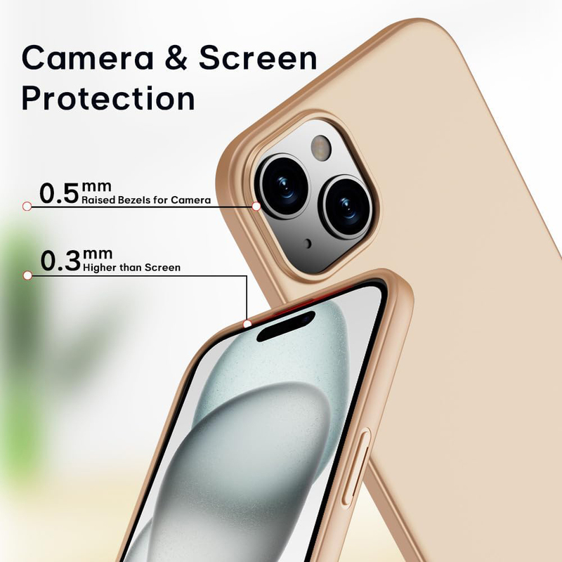 X-Level Apple iPhone 15 Lightweight Anti-Scratch Slim Fit Ultra-Thin Guardian Series Back Mobile Phone Case Cover Grip, Gold