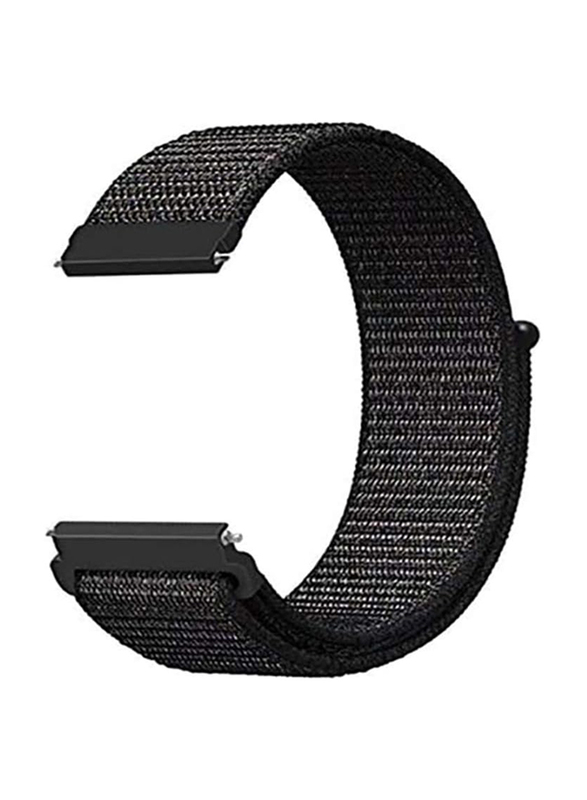 Sport Nylon Loop Strap Band for Samsung Galaxy Watch/Huawei Watch, Black