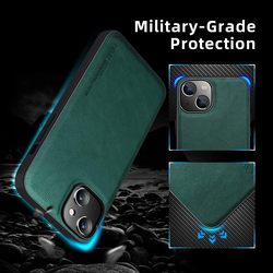 X-Level Apple iPhone 14 2022 Premium PU Leather Slim Protective Business Design Luxury Rugged Shockproof Anti-Scratch Mobile Phone Case Cover, Green