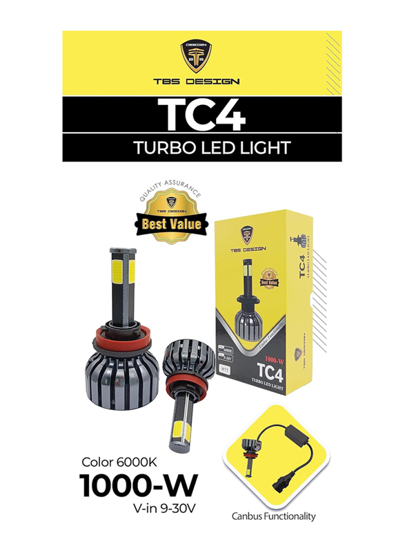 TBS Design LED Headlight Bulbs Kits, 2 Pieces