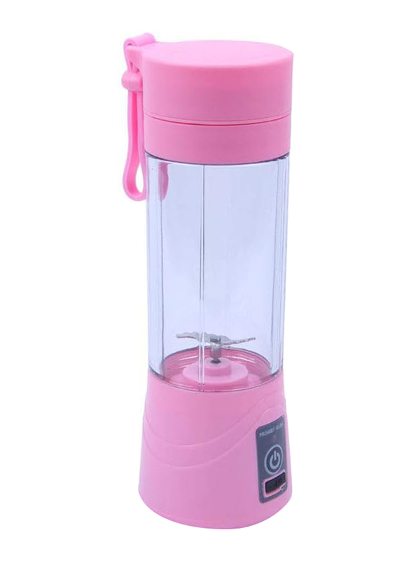 380ml Portable Single Serve USB Rechargeable Juicer, Pink/Clear