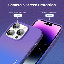 X-Level Apple iPhone 14 Pro Max Ultra-Thin Slim Shockproof Soft Gel Rubber Protective Light Back Mobile Phone Case Cover with Camera Protection Anti-Scratch Gradual Colour, Blue