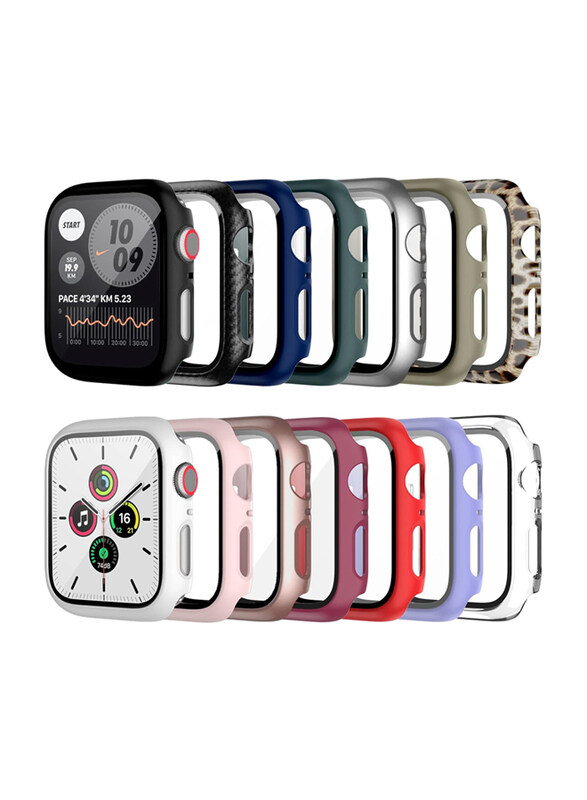 

Anotch Full Coverage Hard PC HD Ultra-Thin Bumper Case with Tempered Glass Screen Protector for Apple Watch Series 9/8/7 & iWatch 9/8/7 45mm, 14 Piece
