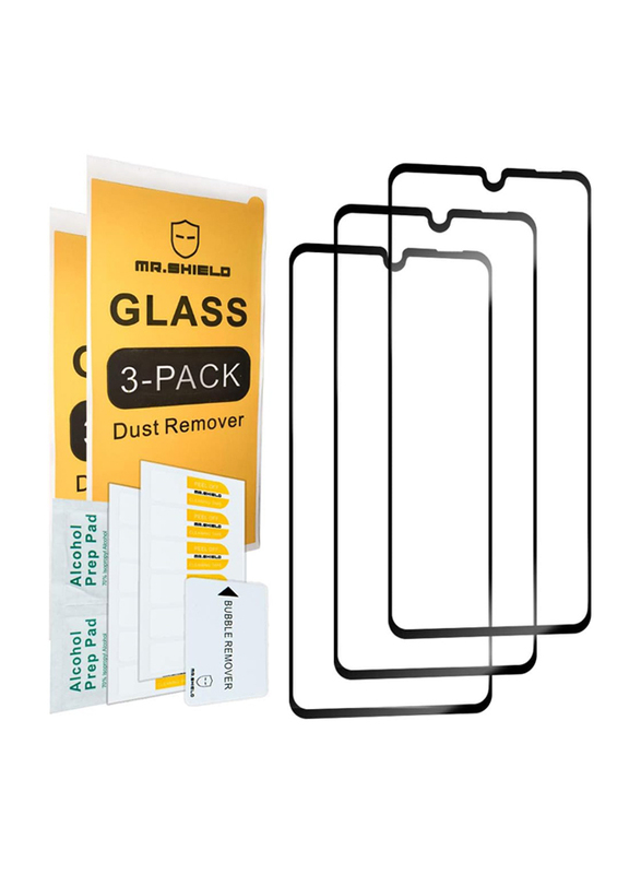 Huawei P30 Lite Mr.Shield 9H Hardness Japan Glass Tempered Glass Screen Protector with Lifetime Replacement, 3 Pieces, Clear