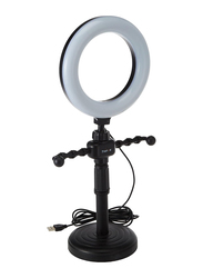 Trands Desktop LED Selfie Ring Light Stand, Black