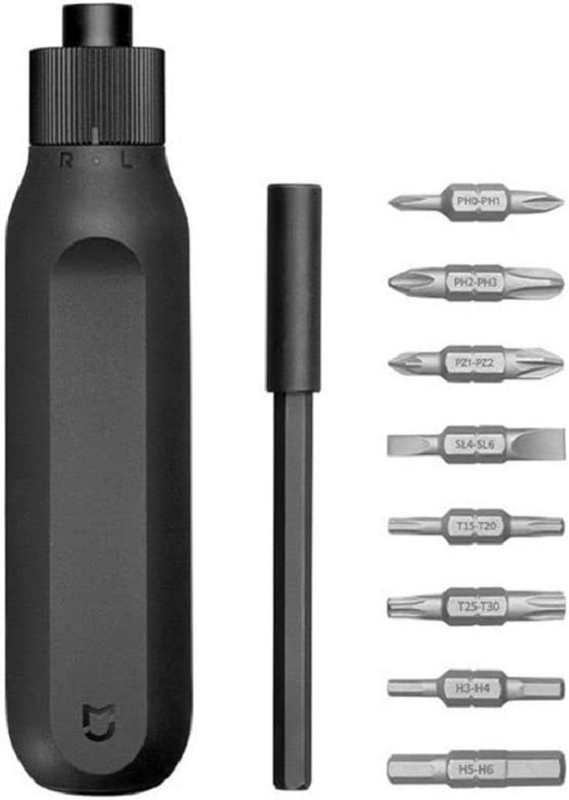 Xiaomi Mi Mijia 16 In 1 Ratchet Screwdriver Set with Extension Pole 8 Screw Bits, X-BHR4779GL, Black/Silver