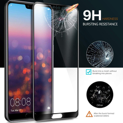 Kugi Huawei P20 9H Hardness Tempered Glass Screen Protector, Black