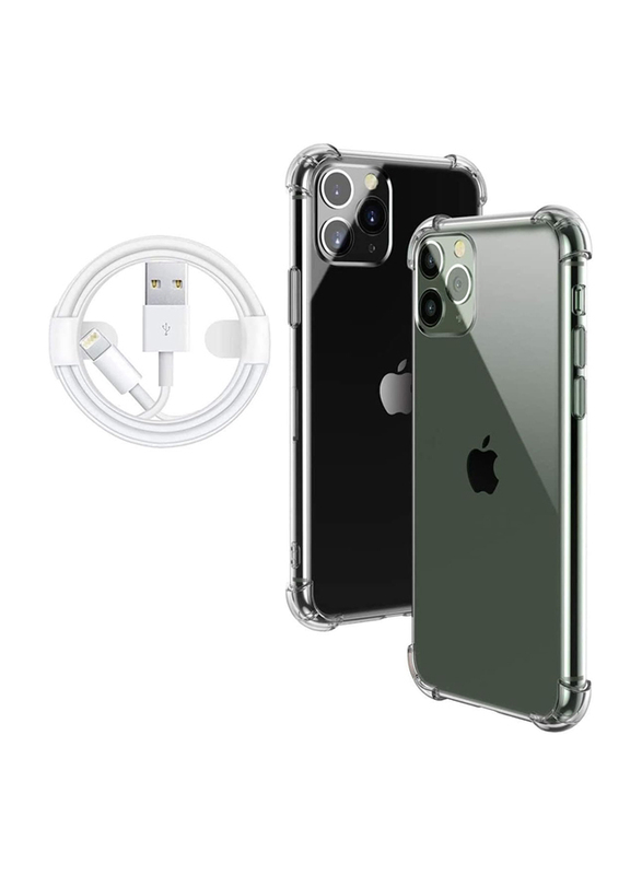 Apple iPhone 11 Pro TPU Mobile Phone Case Cover with Cable, Transparent