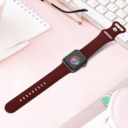 TreasureMax Elastic Soft Pattern Printed Solo Loop Stretchy Women Strap for Apple Watch 41mm/40mm/38mm/45mm/44mm/42mm/SE/7/6/5/4/3/2/1, Wine Red