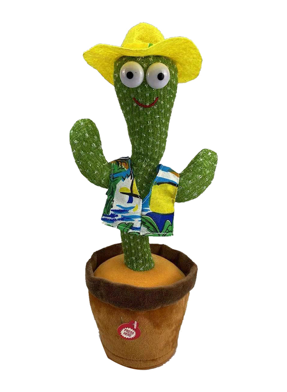 Dancing Cactus Learn to Speak and Shine Twist the Cactus Plush Toy with USB Charging & 120 Recordings Lighting, All Ages