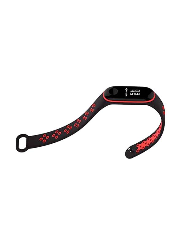 Mijoas Silicone Wristband Strap for Xiaomi Mi Band 3, Red/Black