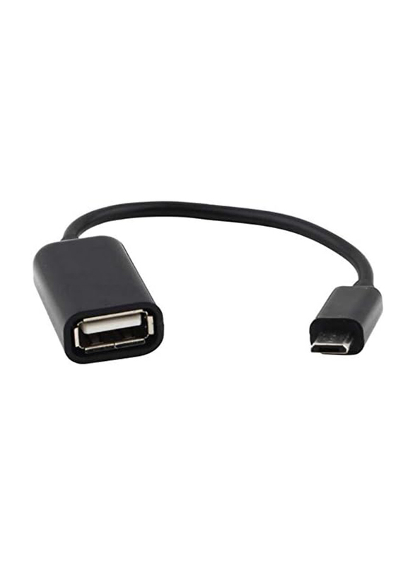 USB OTG AF/Micro Host Adapter Cable, Micro USB to USB Type A Female for Smartphones/Tablets, Black