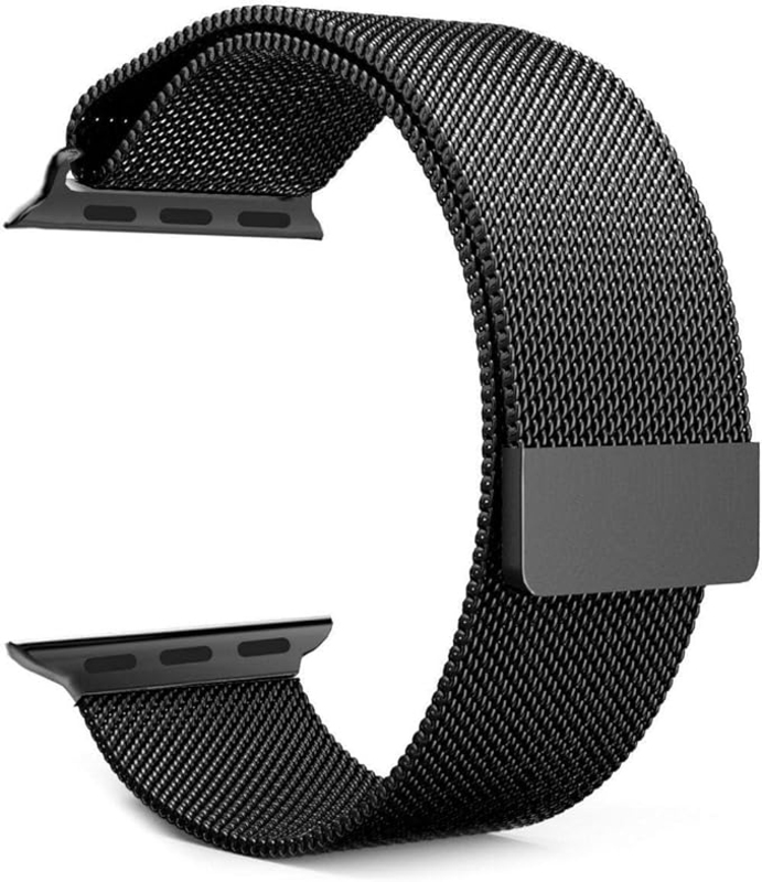 Magnetic Milanese Loop Stainless Steel Band for Apple Watch 44mm, Black