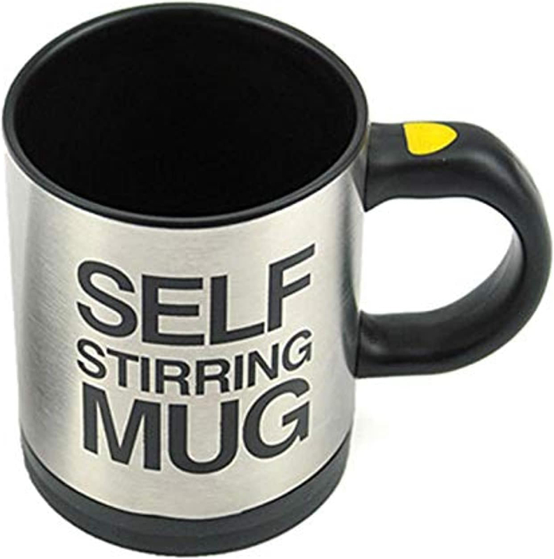 Befound 350ml Automatic Electric Self Stirring Mug, Silver/Black