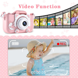 1080P Kids Digital Camera for Toddler with 32GB SD Card, 20 MP, Pink