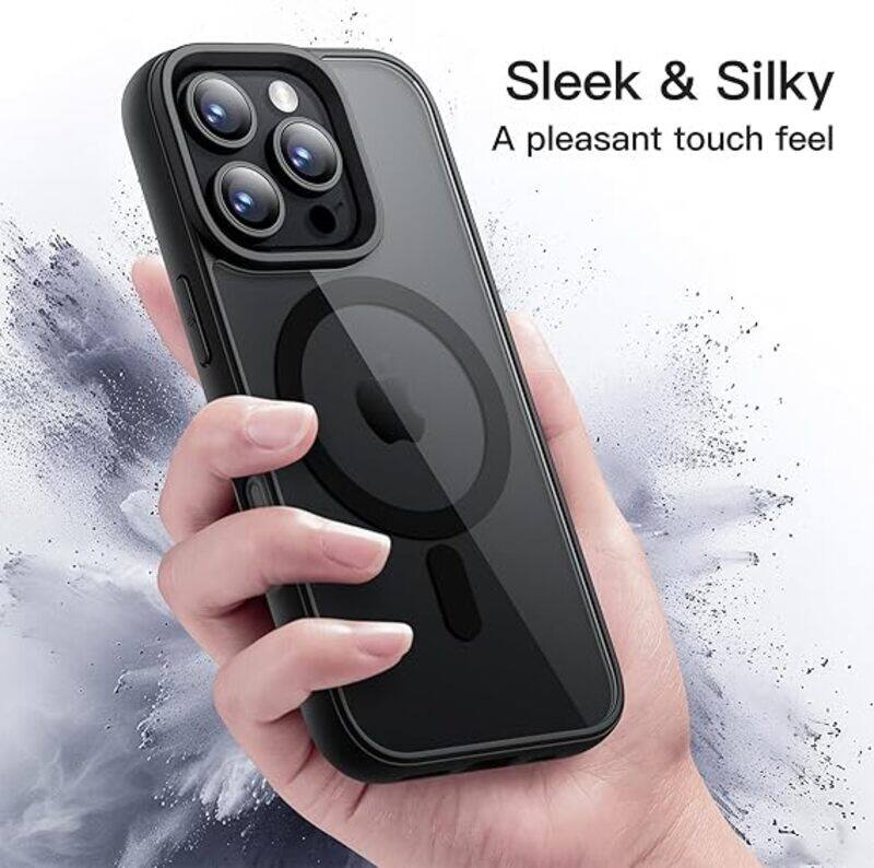 

Generic Magnetic Case for iPhone 16 Pro Compatible with MagSafe, Translucent Matte Back Camera Lens Full Protection Slim Shockproof Phone Cover black