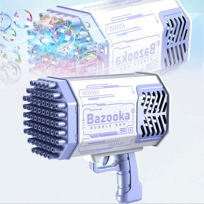 69 Holes Bazooka Bubble Machine with Colourful Light Bubble Maker Gun, Multicolour