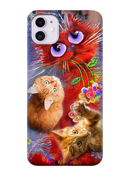 Apple iPhone 11 TPU Cute Cats Design Mobile Phone Case Cover, Multicolour