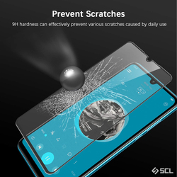 SCL 3D Curved Full Coverage Dot Matrix Tempered Glass Screen Protector for Huawei P30 Lite, 2 Piece, Black