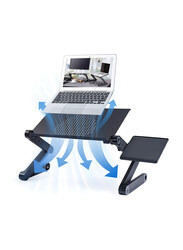 Adjustable Aluminium Laptop Desk, Black