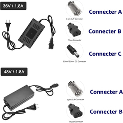 Yosunl Electric Scooter Charger Electric Bike Battery Charger, Black